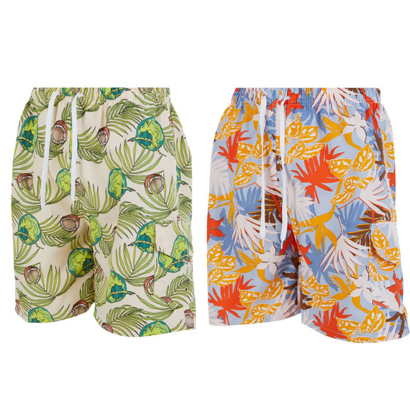 iBerryNY Men Swimming Trunks, Cargo Board Shorts Swim Suit Lining, 2-Pairs - Picture 1 of 1